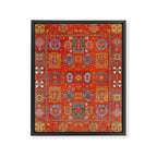 Orange Angel Snowfall Kazak Persian Rug Framed Canvas Print Gallery Image 6