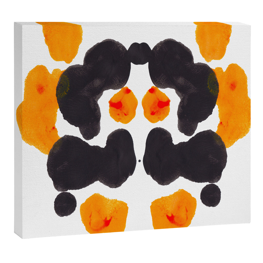Orange & Black Inkblot Rorschach Diagram Canvas Print Gallery Image 12