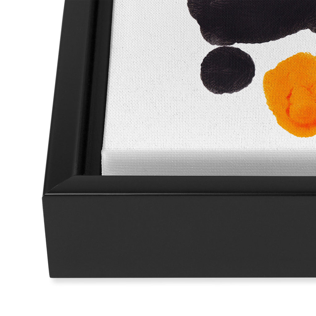 Orange & Black Inkblot Rorschach Diagram Framed Canvas Print Gallery Image 3