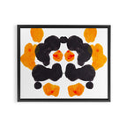 Orange & Black Inkblot Rorschach Diagram Framed Canvas Print Gallery Image 2