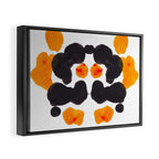 Orange & Black Inkblot Rorschach Diagram Framed Canvas Print Gallery Image 6