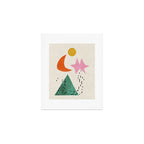 Orange Moon Mountain Art Print Gallery Image 1