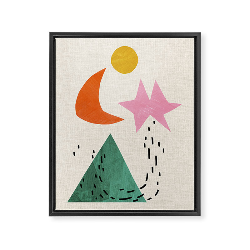 Orange Moon Mountain Framed Canvas Print Gallery Image 6