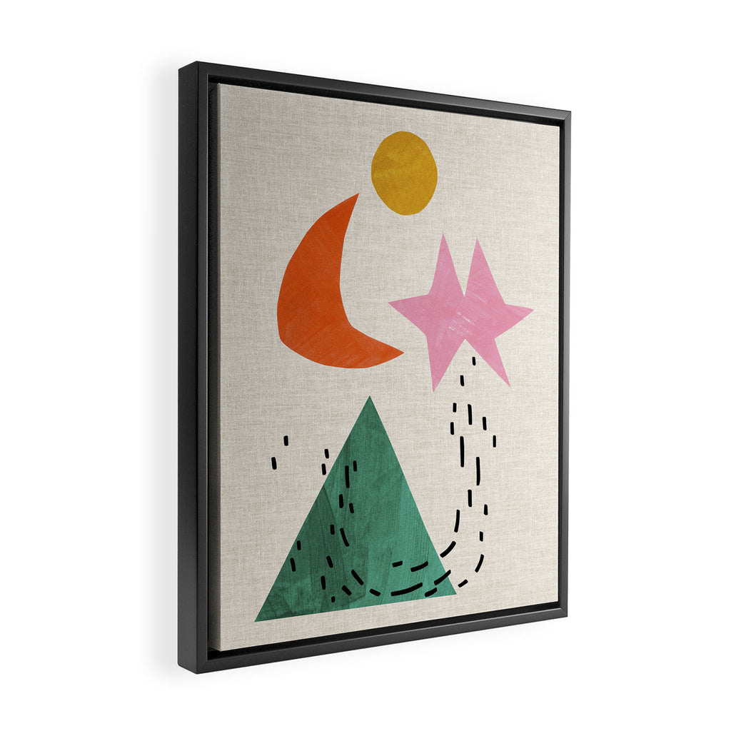 Orange Moon Mountain Framed Canvas Print Gallery Image 2