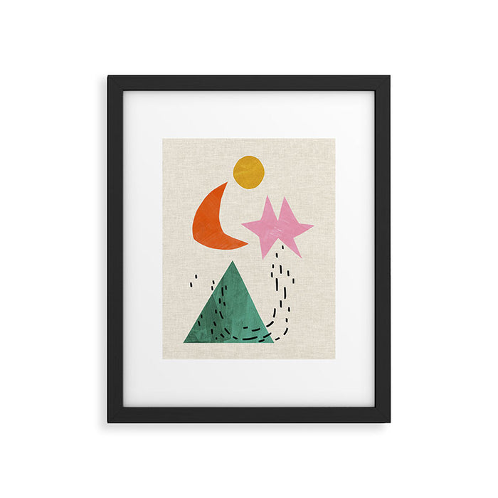 Orange Moon Mountain Framed Art Print Gallery Image 1