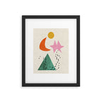 Orange Moon Mountain Framed Art Print Gallery Image 5