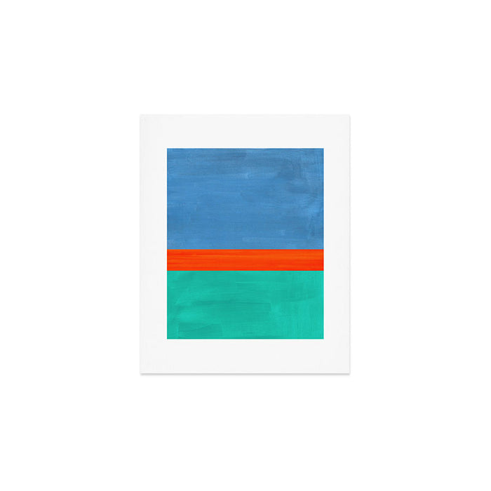 Orange Ocean Sun Art Print Gallery Image 1