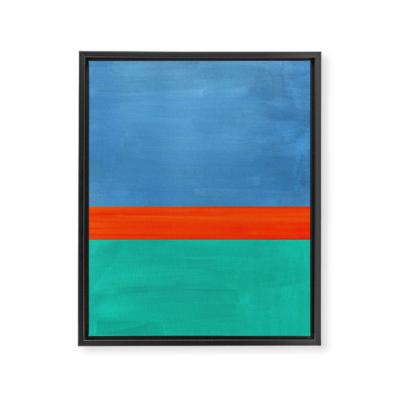 Orange Ocean Sun Framed Canvas Print Gallery Image 6