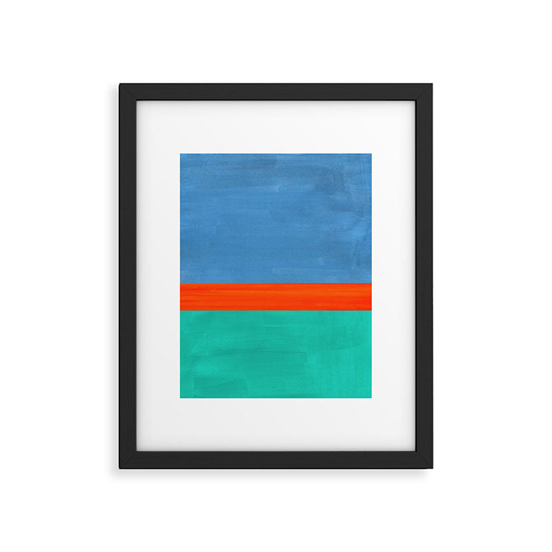 Orange Ocean Sun Framed Art Print Gallery Image 5