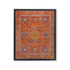 Orange Suns Suzani  Kazak Persian Rug Framed Canvas Print Gallery Image 6