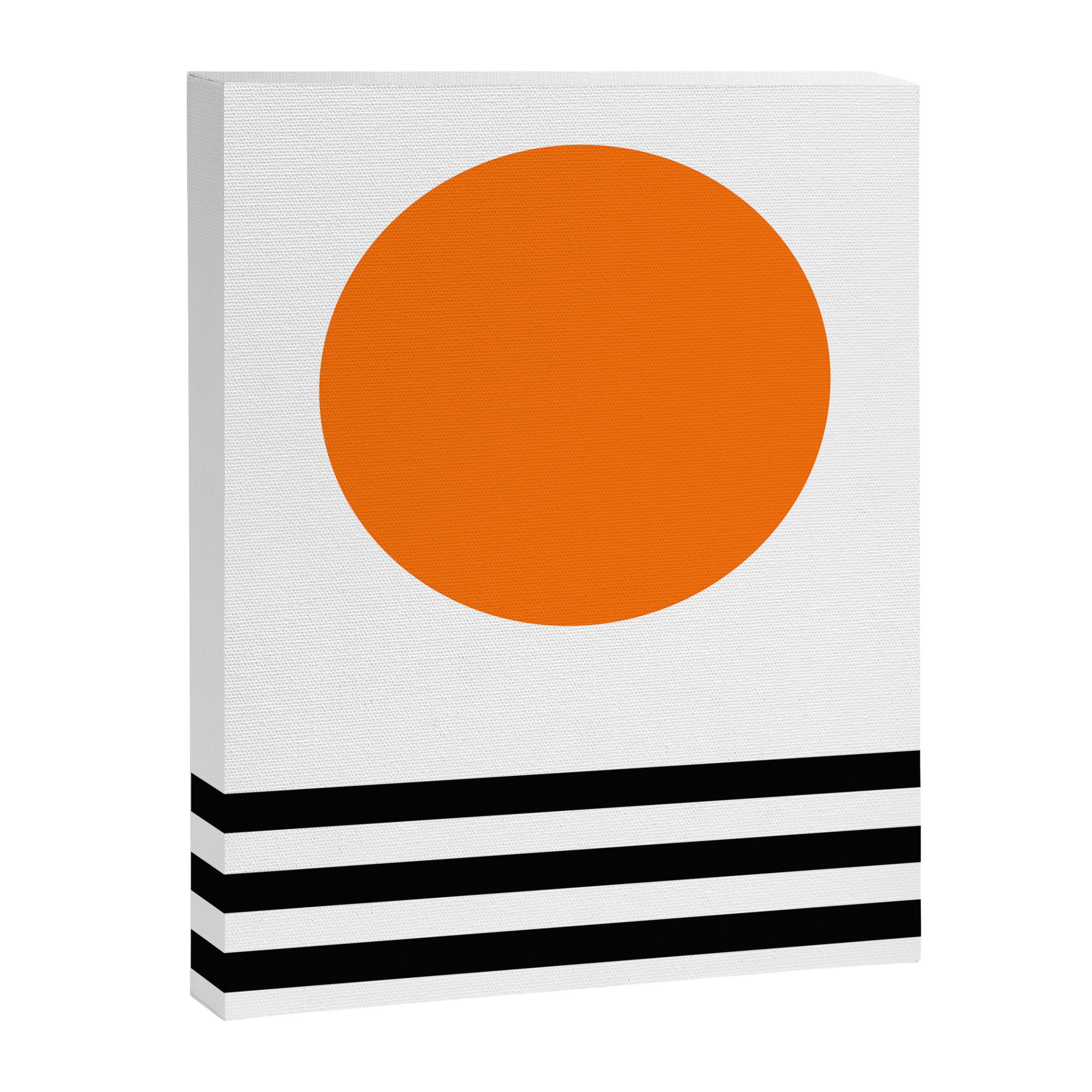 Orange Zen Sunset Minimalist Art Black Stripes Simple Art Canvas Print Gallery Image 6