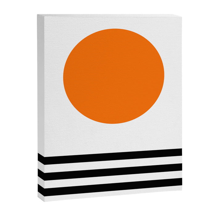 Orange Zen Sunset Minimalist Art Black Stripes Simple Art Canvas Print Gallery Image 1