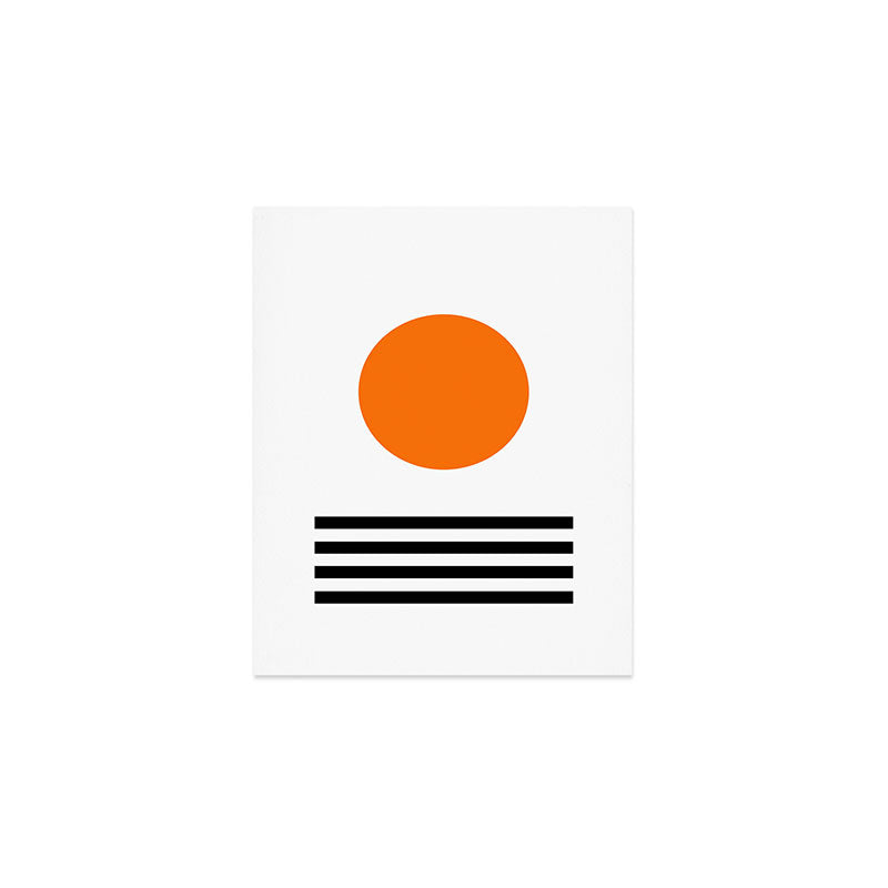 Orange Zen Sunset Minimalist Art Black Stripes Simple Art Art Print Gallery Image 1