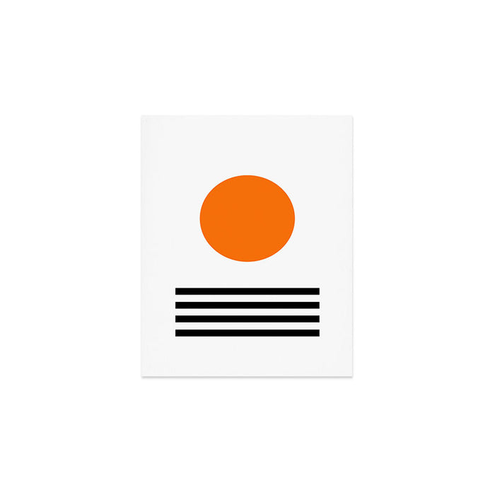 Orange Zen Sunset Minimalist Art Black Stripes Simple Art Art Print Gallery Image 1