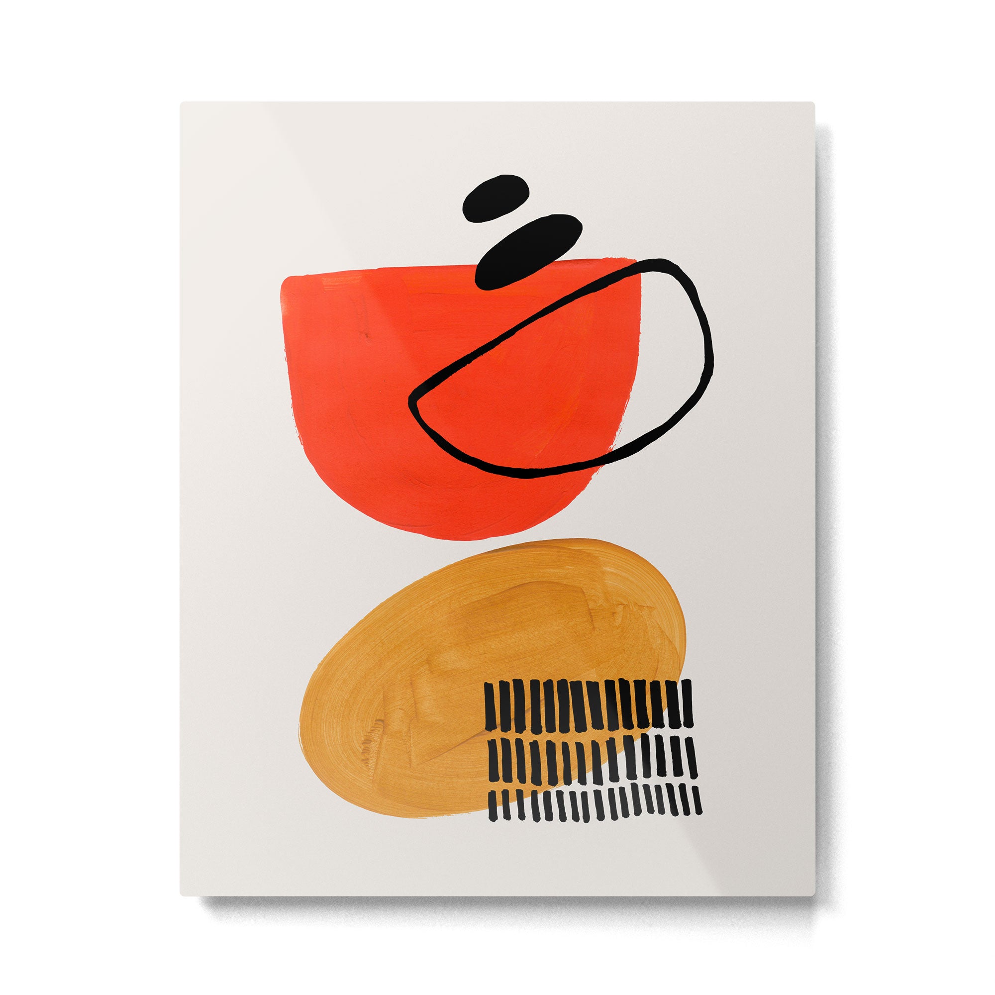 Orbital Fusion Yellow Orange Retro Mid Century Funky Fun Shapes Pattern by Ejaaz Haniff Metal Print Gallery Image 4