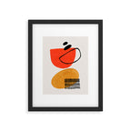 Orbital Fusion Yellow Orange Retro Mid Century Funky Fun Shapes Pattern by Ejaaz Haniff Framed Art Print Gallery Image 4