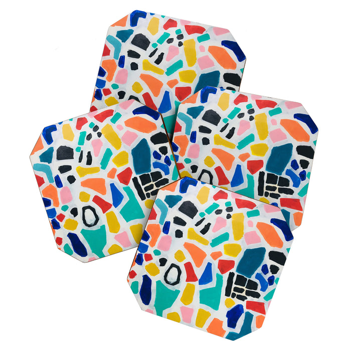 Original Painting by Ejaaz Haniff Acrylic Painting Abstract Art Shapes Pattern Fun Colorful Shapes Coaster Gallery Image 1