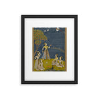 Painting of Five Women by a River with a Kite and Hookah Framed Art Print Gallery Image 5