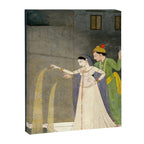     Painting. Recreation. Lovers playing with fireworks. Painted on paper Canvas Print Gallery Image 6