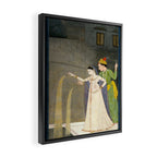     Painting. Recreation. Lovers playing with fireworks. Painted on paper Framed Canvas Print Gallery Image 2