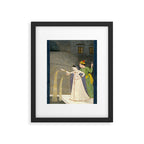     Painting. Recreation. Lovers playing with fireworks. Painted on paper Framed Art Print Gallery Image 5