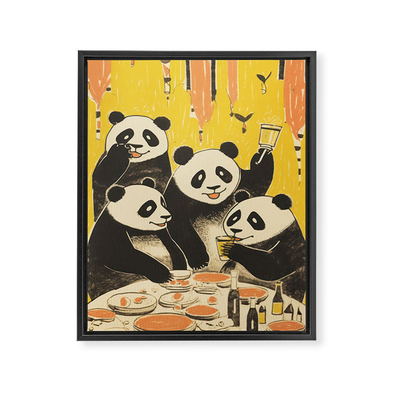 Panda Party Framed Canvas Print Gallery Image 6