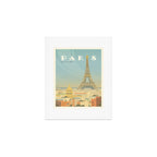 Paris France Eiffel Tower Vintage Travel Poster Commercial Air Travel Art Print Gallery Image 1