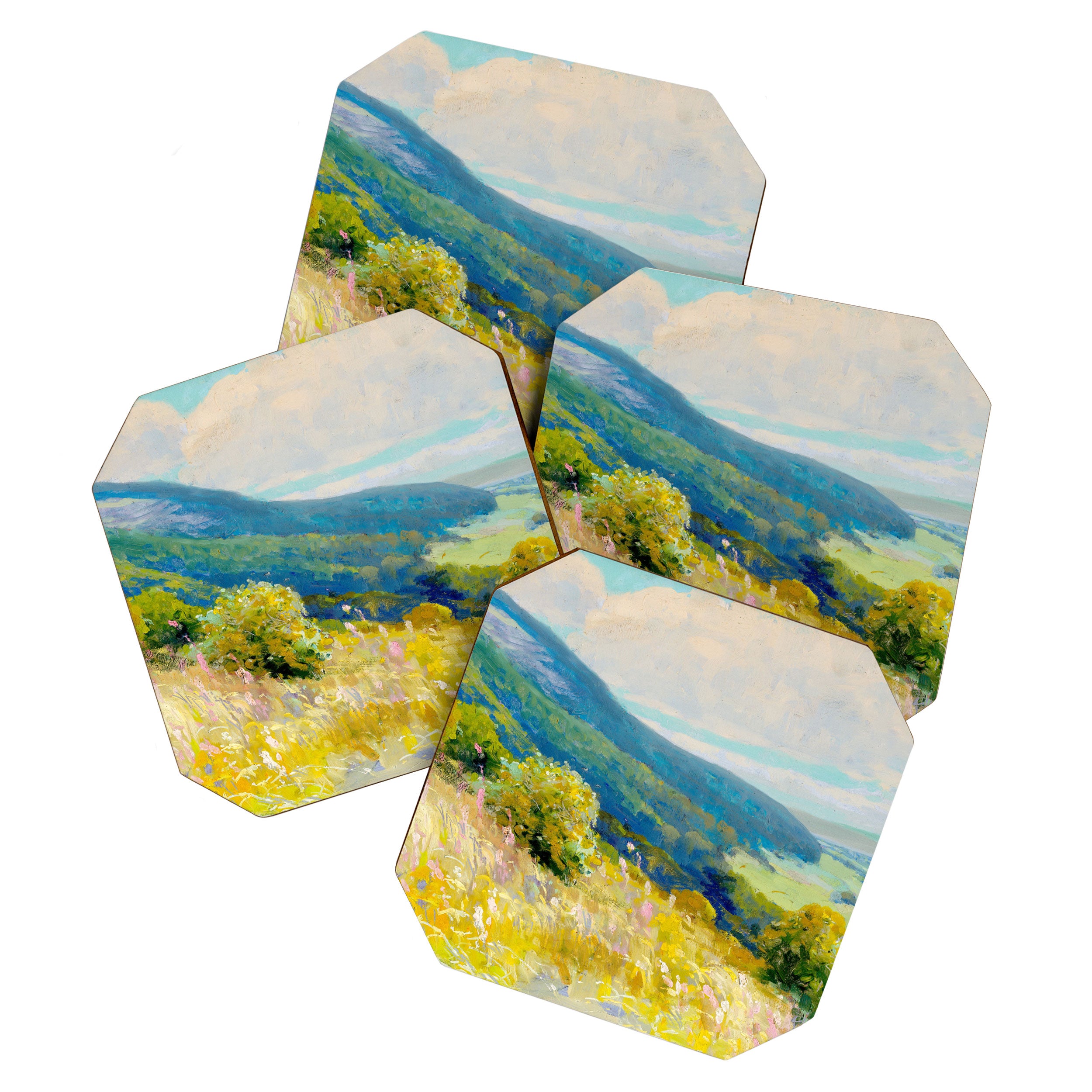 Pastel Landscape Painting Coaster Gallery Image 1