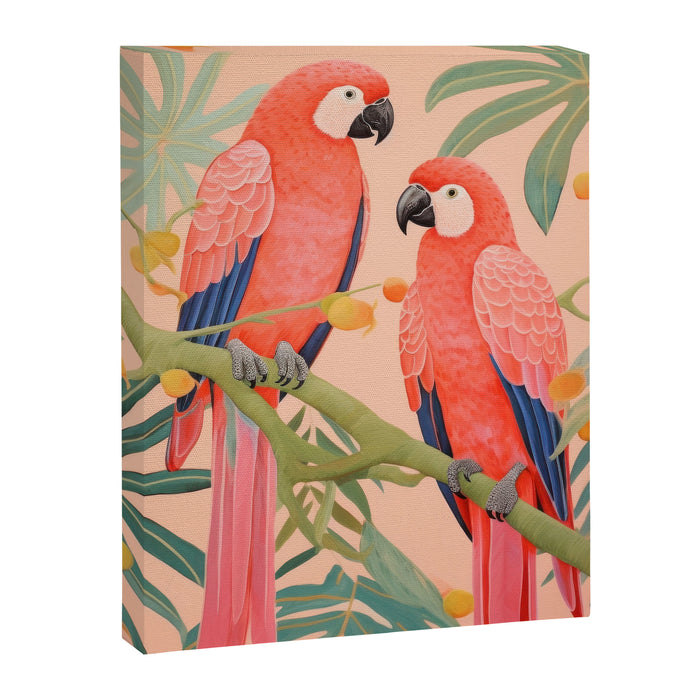Pastel Parrot Pair Canvas Print Gallery Image 1