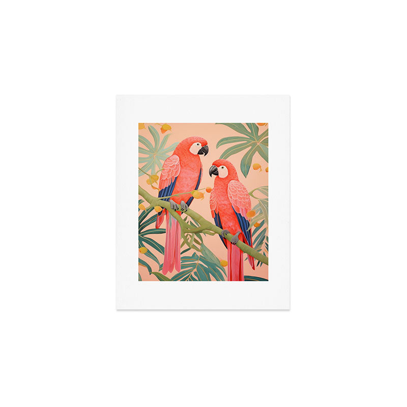 Pastel Parrot Pair Art Print Gallery Image 1