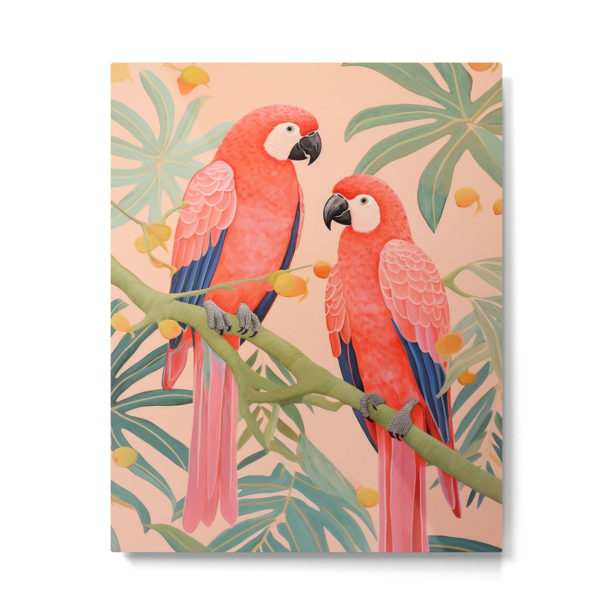 Pastel Parrot Pair Metal Print Gallery Image 4