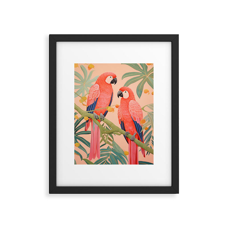 Pastel Parrot Pair Framed Art Print Gallery Image 5