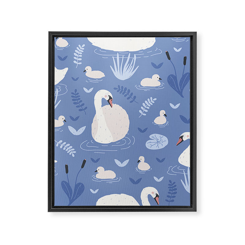Pastel Periwinkle Swan Lake  Framed Canvas Print Gallery Image 8
