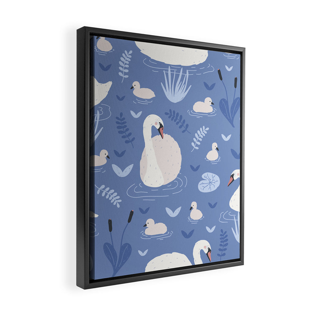 Pastel Periwinkle Swan Lake  Framed Canvas Print Gallery Image 2