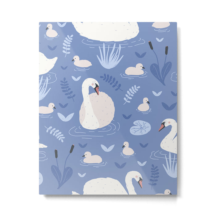 Pastel Periwinkle Swan Lake  Metal Print Gallery Image 1