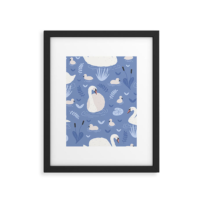 Pastel Periwinkle Swan Lake  Framed Art Print Gallery Image 1