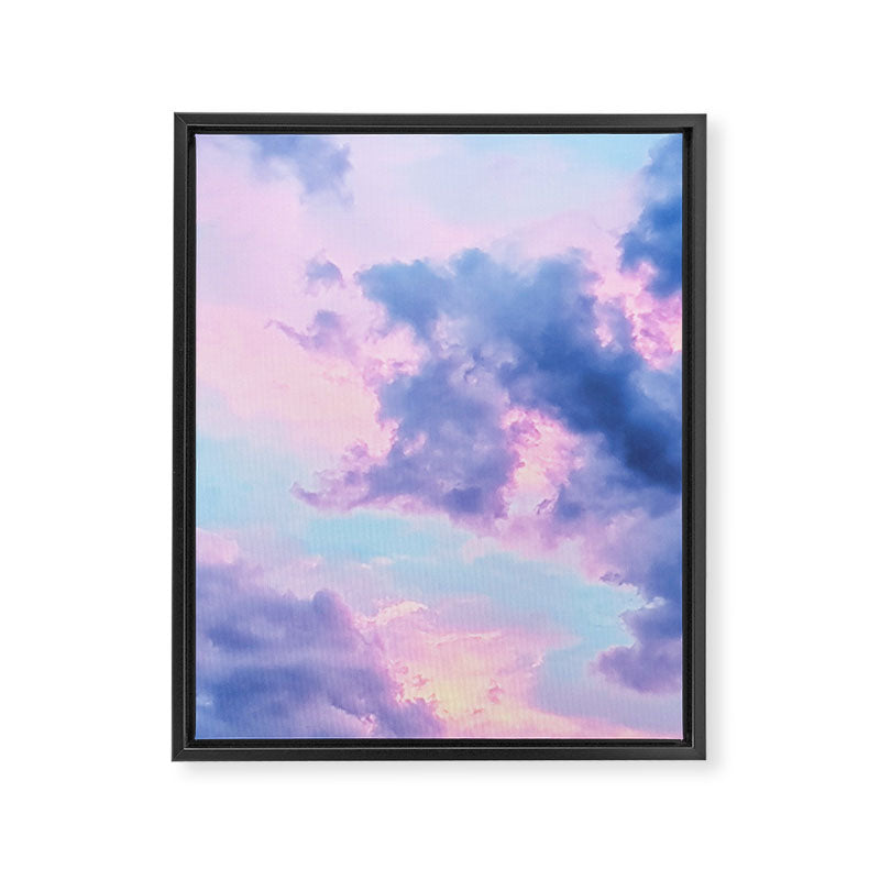 Pastel Purple Lilac Fluffy Fantasy Fairytale Sunset Clouds In The Sky Framed Canvas Print Gallery Image 6