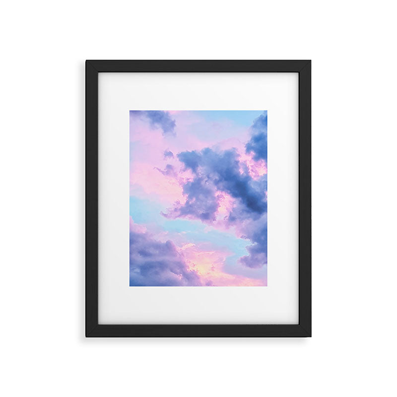 Pastel Purple Lilac Fluffy Fantasy Fairytale Sunset Clouds In The Sky Framed Art Print Gallery Image 5