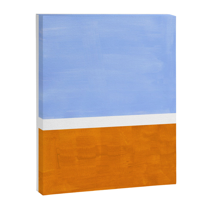 Pastel Royal Blue Yellow ochre Mid Century Modern Abstract Minimalist Rothko Color Field Squares Canvas Print Gallery Image 1