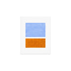 Pastel Royal Blue Yellow ochre Mid Century Modern Abstract Minimalist Rothko Color Field Squares Art Print Gallery Image 1