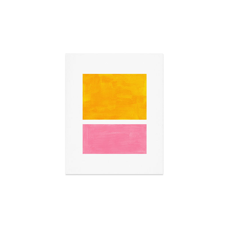 Pastel Yellow Pink Rothko Minimalist Mid Century Abstract Color Field Squares Art Print Gallery Image 1
