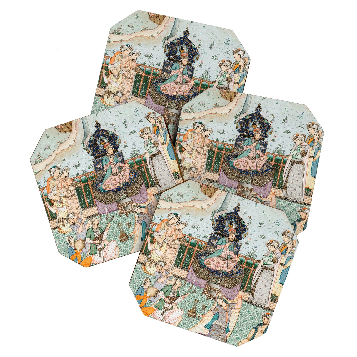 Persian Royal Court Dance Show Miniature Painting  Coaster Gallery Image 1