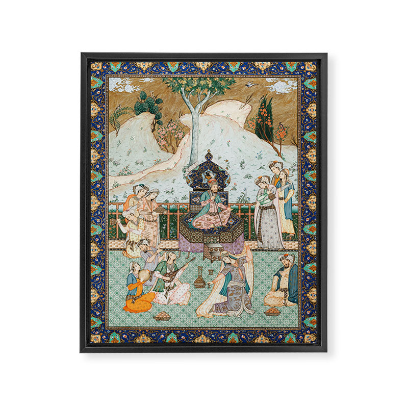 Persian Royal Court Dance Show Miniature Painting  Framed Canvas Print Gallery Image 6