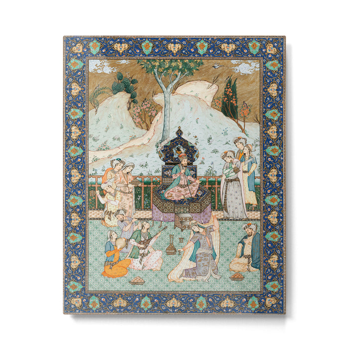 Persian Royal Court Dance Show Miniature Painting  Metal Print Gallery Image 1