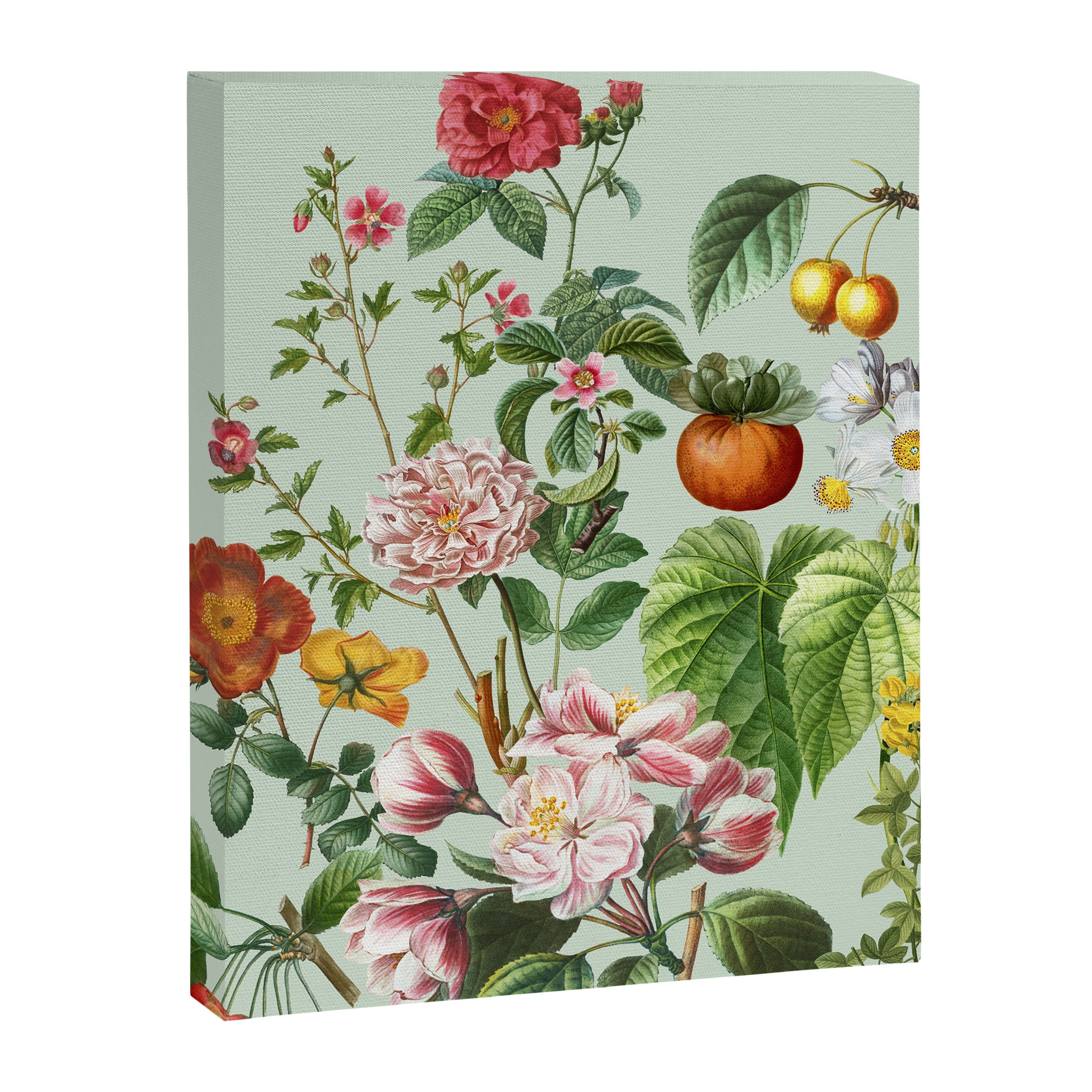 Persimmon Botanical Bloom Mint Green  Canvas Print Gallery Image 6