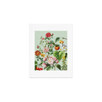 Persimmon Botanical Bloom Mint Green  Art Print Gallery Image 1