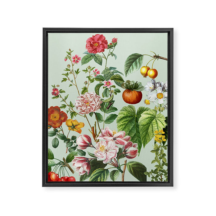 Persimmon Botanical Bloom Mint Green  Framed Canvas Print Gallery Image 1