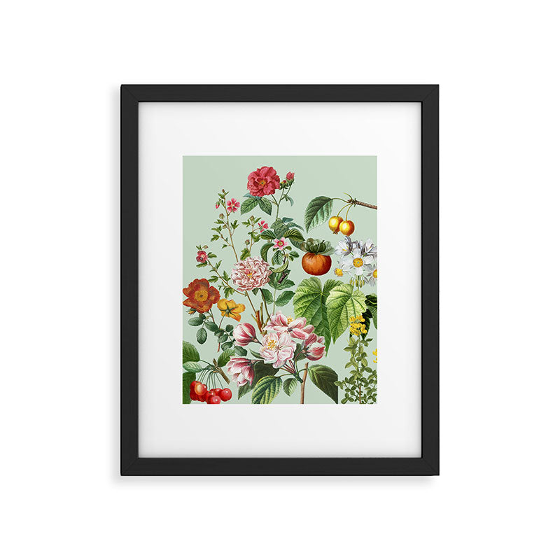 Persimmon Botanical Bloom Mint Green  Framed Art Print Gallery Image 5