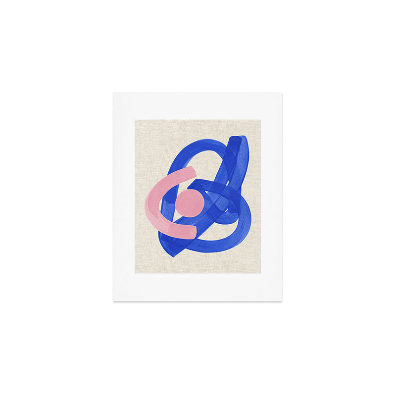 Pink And Blue Round Orbit Art Print Gallery Image 1