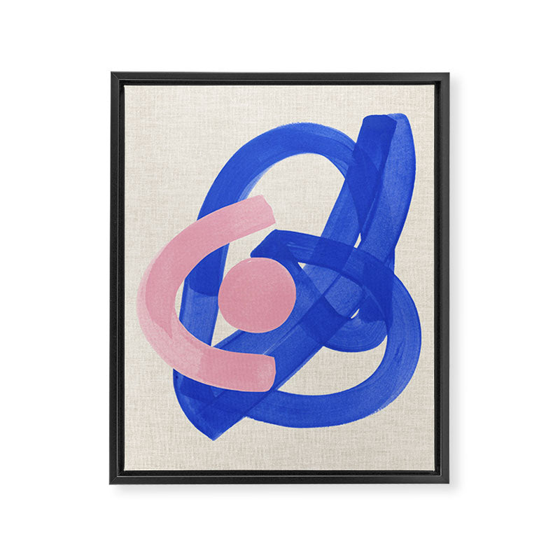 Pink And Blue Round Orbit Framed Canvas Print Gallery Image 6